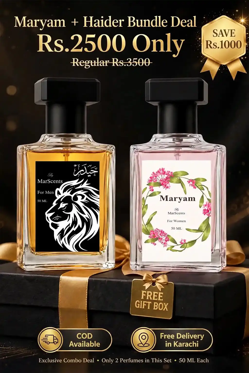 Maryam + Haider Perfume | Bundle Deal | Save Rs.1000 | Free Delivery Karachi